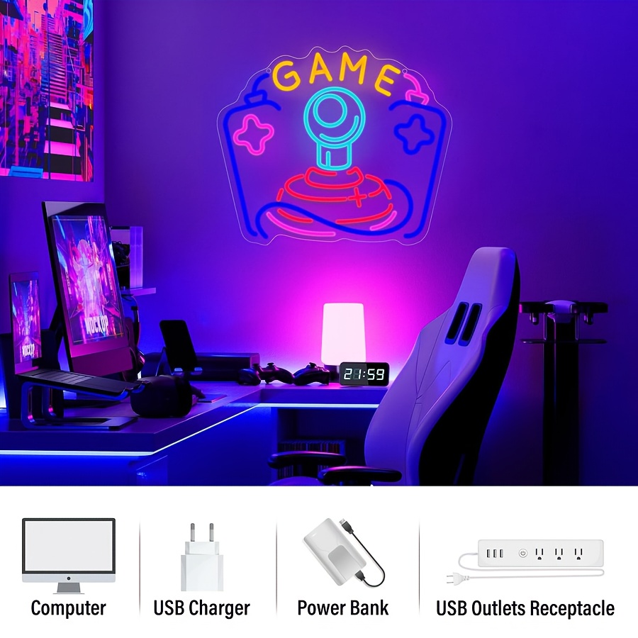 Neonowy znak LED do gier, deko – Party Games Stream recenzja i cena